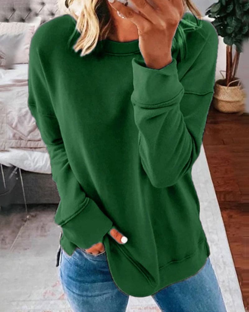 Sweatshirt | Lockerer Schnitt Rundhalsausschnitt