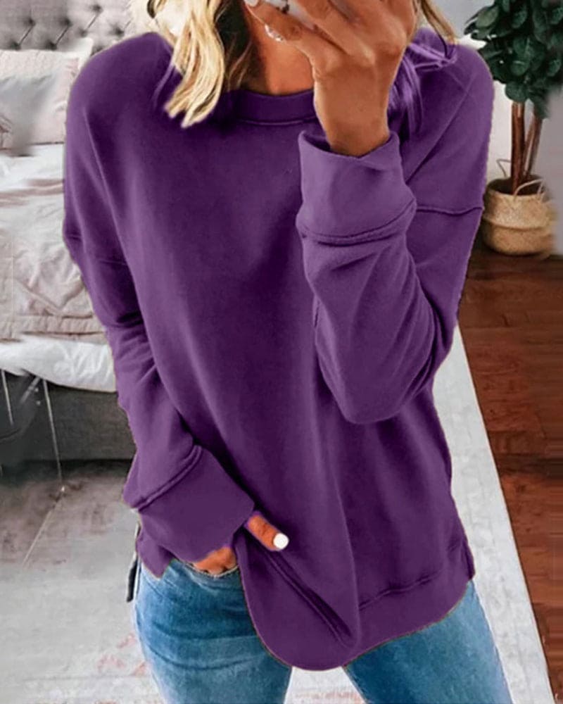 Sweatshirt | Lockerer Schnitt Rundhalsausschnitt