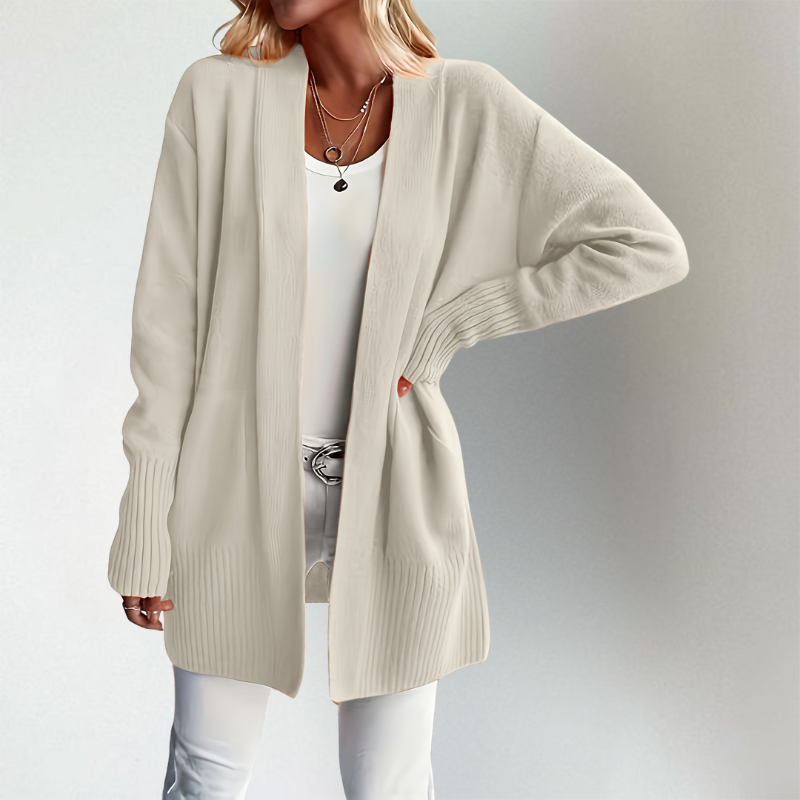 Lange Strickjacke - Weit Geschnitten und Stilvoll Offen