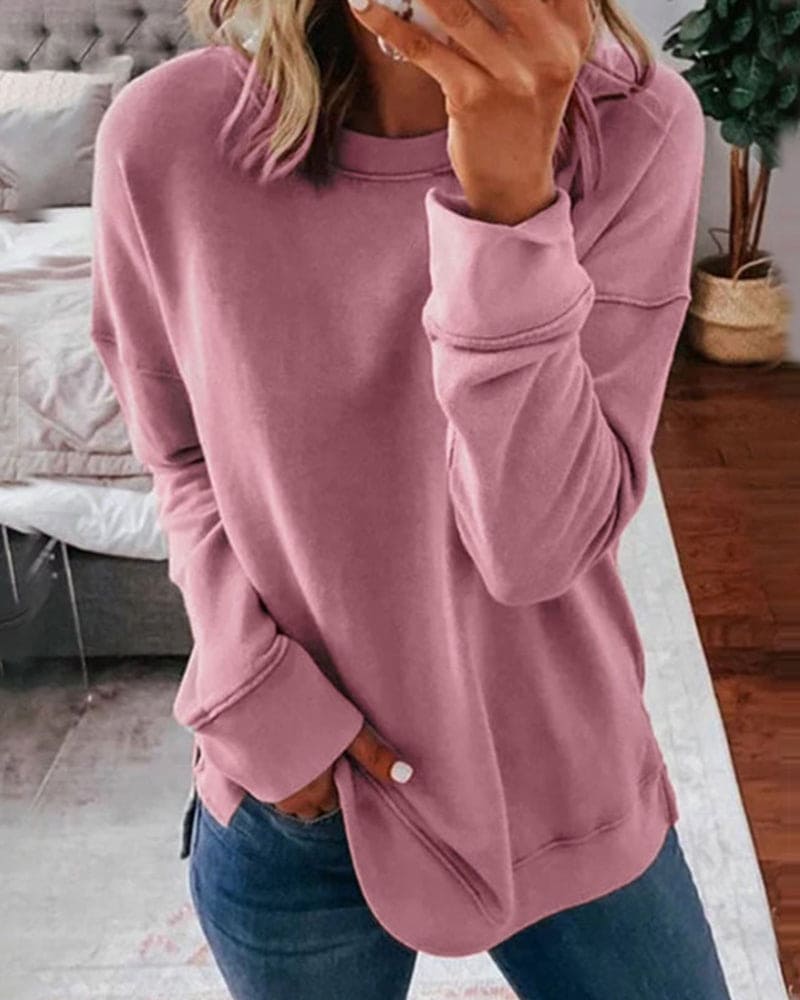 Sweatshirt | Lockerer Schnitt Rundhalsausschnitt