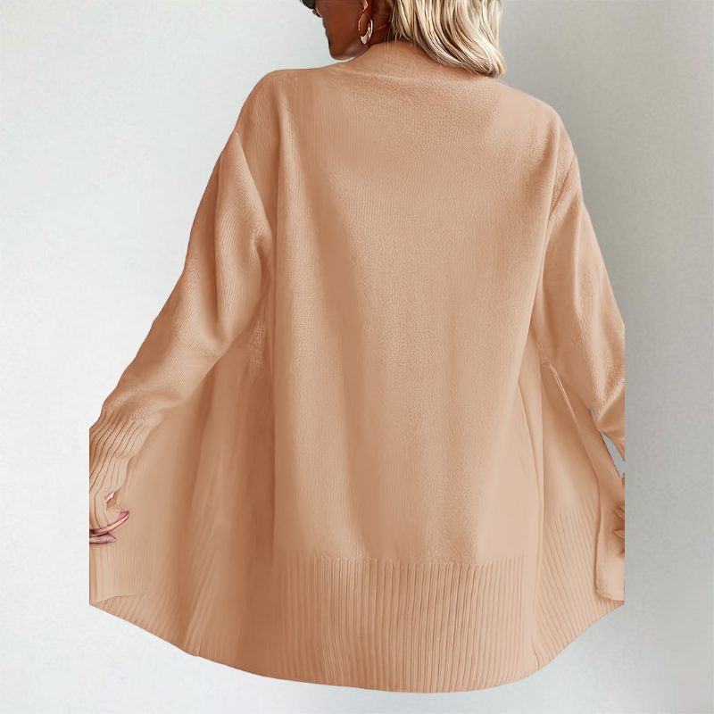 Lange Strickjacke - Weit Geschnitten und Stilvoll Offen