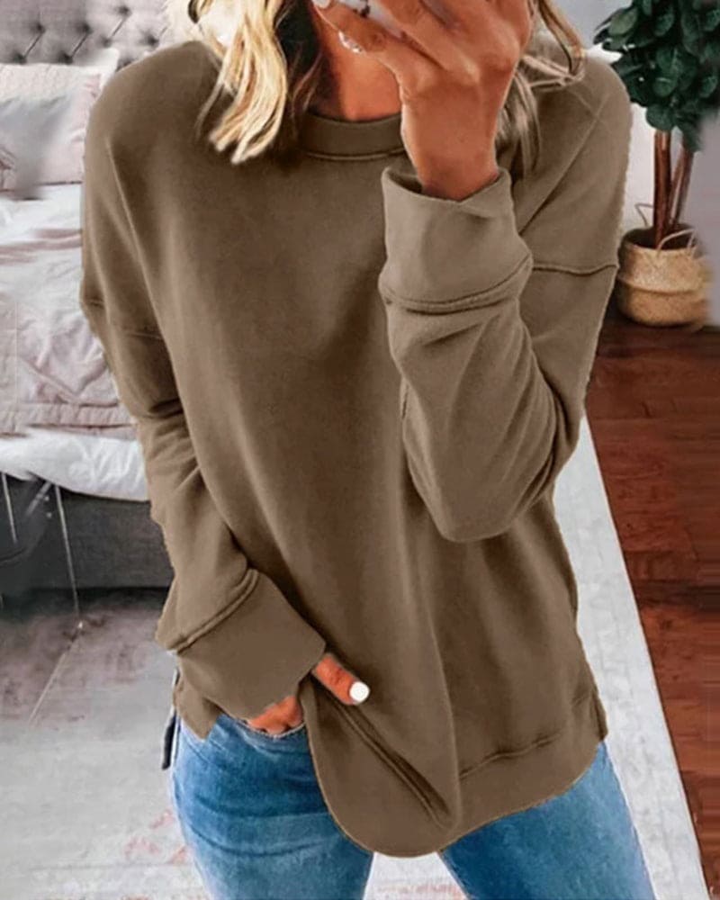 Sweatshirt | Lockerer Schnitt Rundhalsausschnitt