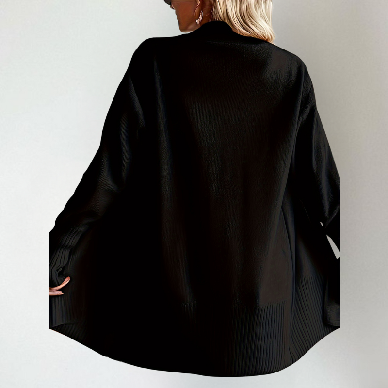 Lange Strickjacke - Weit Geschnitten und Stilvoll Offen