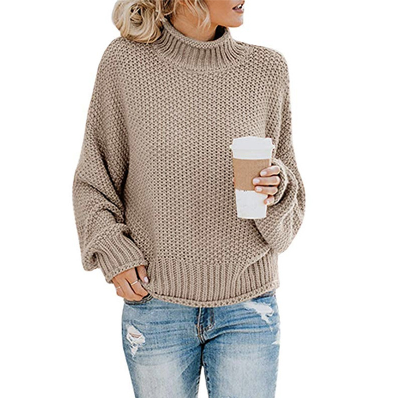 Strickpullover | Hoher Kragen Mit Lockerem Schnitt