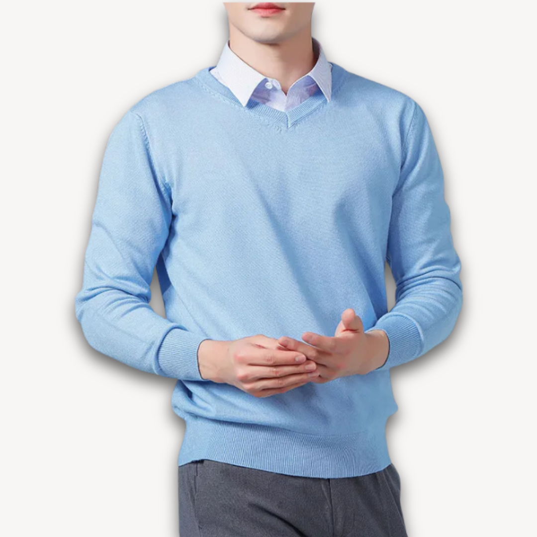 V Ausschnitt Pullover - Schmaler Schnitt für Alltag