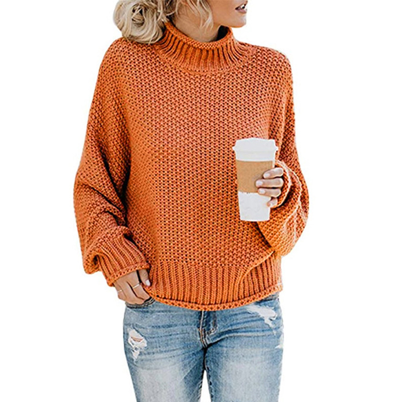 Strickpullover | Hoher Kragen Mit Lockerem Schnitt