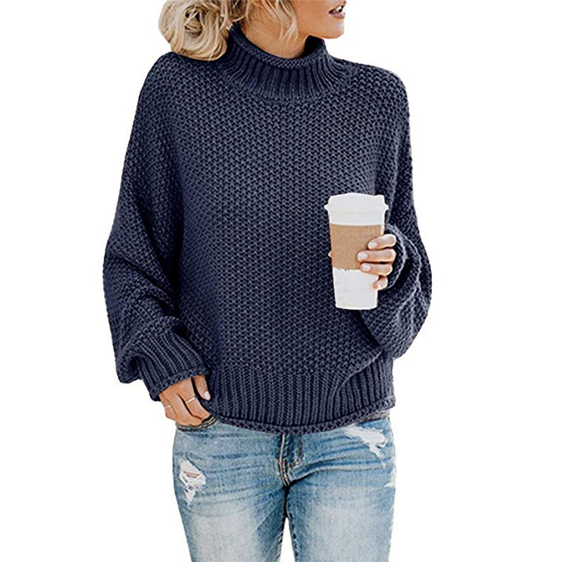 Strickpullover | Hoher Kragen Mit Lockerem Schnitt