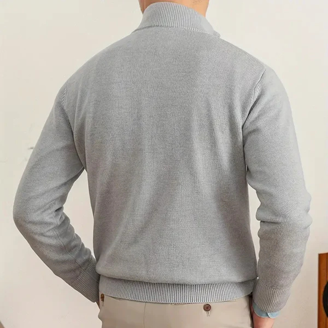Pullover mit Reißverschluss - Stehkragen und Schmaler Schnitt