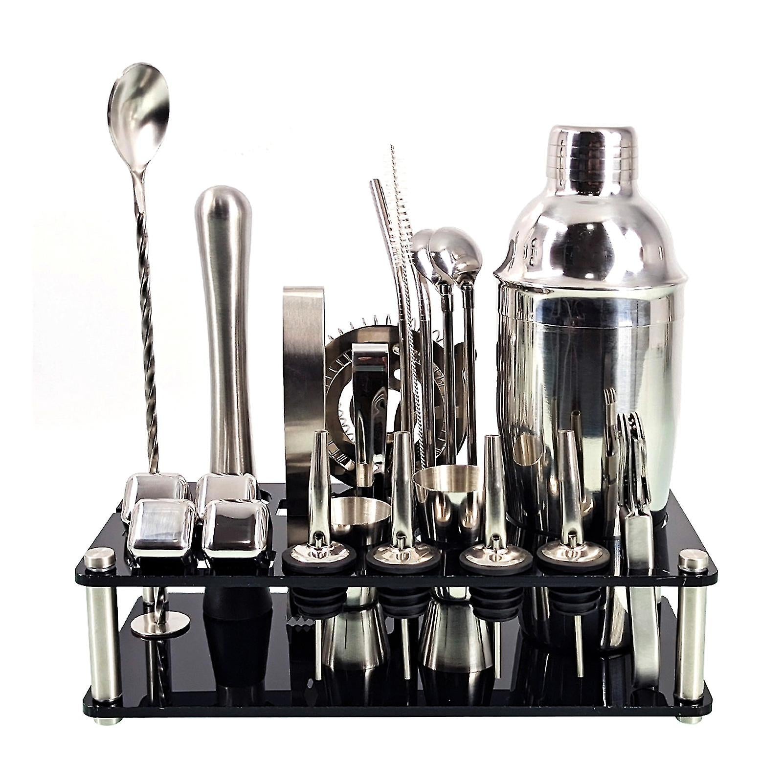 Barkeeper Kit Edelstahl Barmixer Set Metall 23 PCS | Cocktail-Zubehör-Kit für die Küche