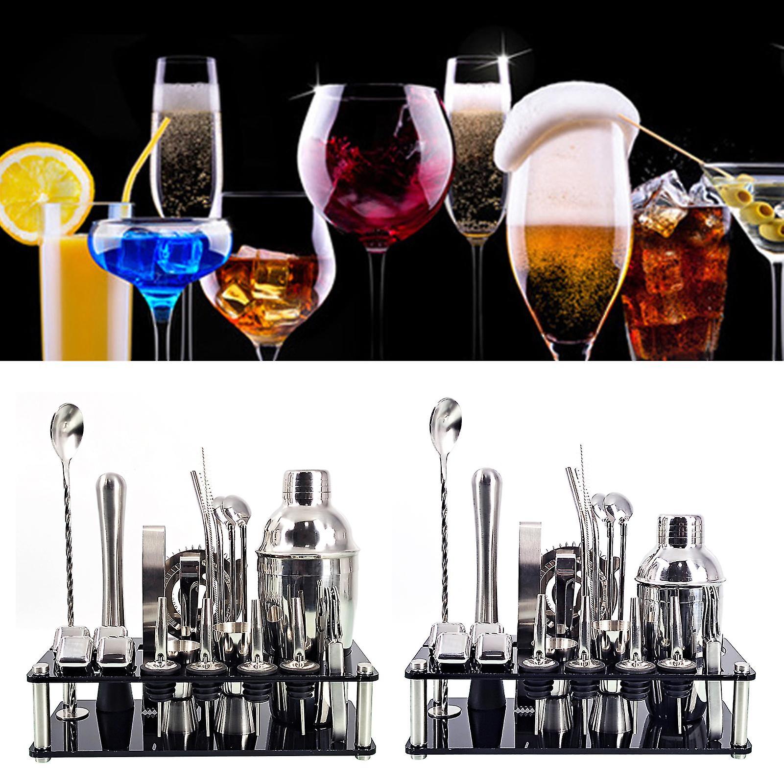 Barkeeper Kit Edelstahl Barmixer Set Metall 23 PCS | Cocktail-Zubehör-Kit für die Küche