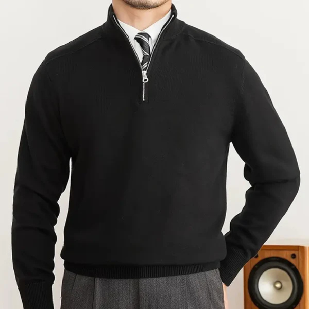 Pullover mit Reißverschluss - Stehkragen und Schmaler Schnitt