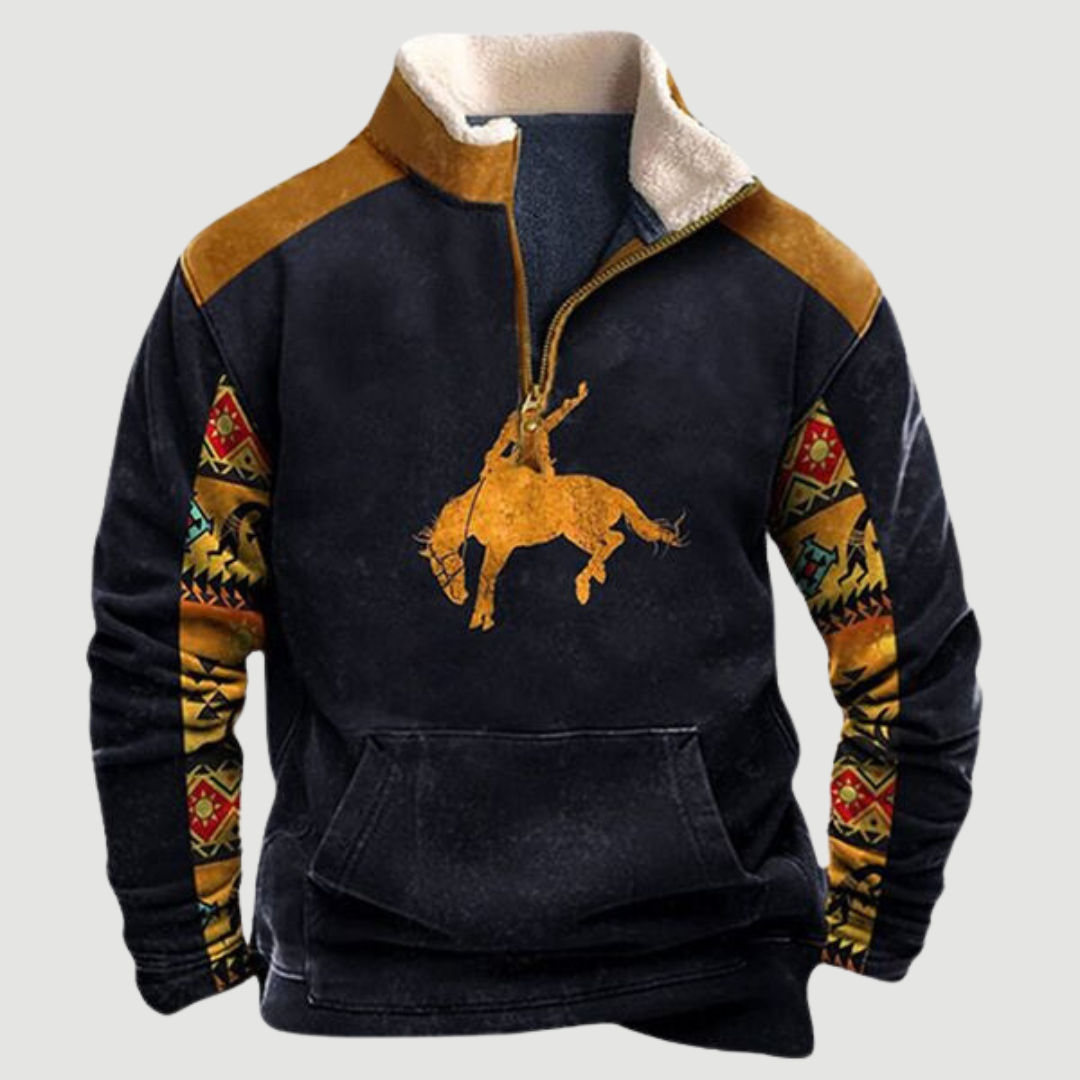 Pullover Reißverschluss | Ethno Muster Ärmel