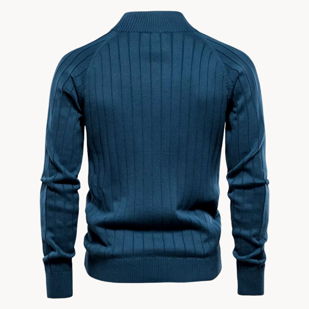 Zip Pullover - Strukturiertes Design mit Stehkragen