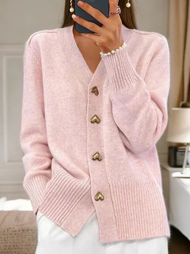 Strickcardigan - Herzknopf Design