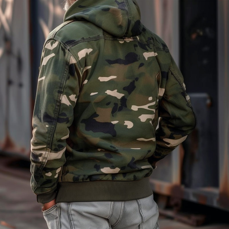 Camouflage Winterjacke Jacke | Kapuze Mit Mehrtaschen Design