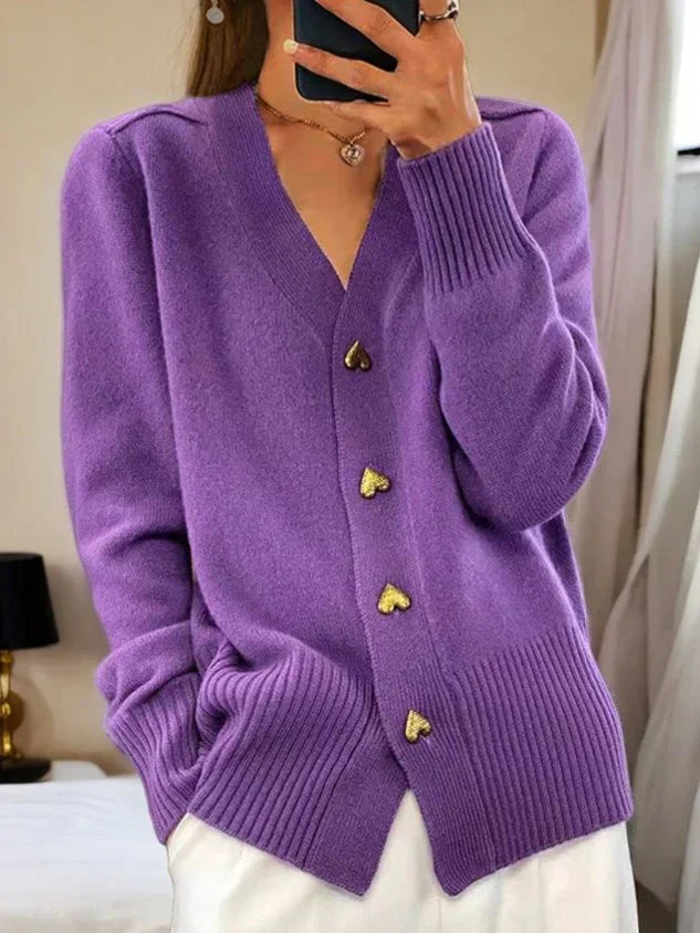 Strickcardigan - Herzknopf Design