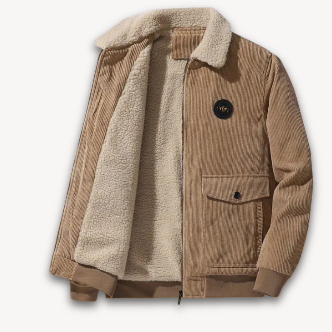 Winterjacke mit Kragen - Gefütterter Look mit Reißverschluss