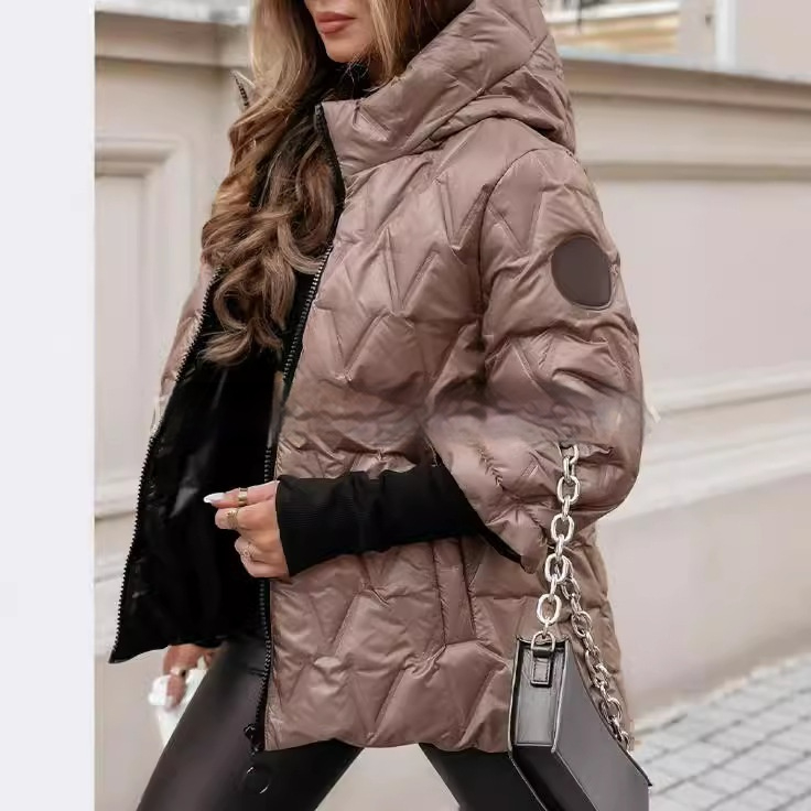 Steppjacke Kapuze | Kurzer Schnitt Reißverschluss
