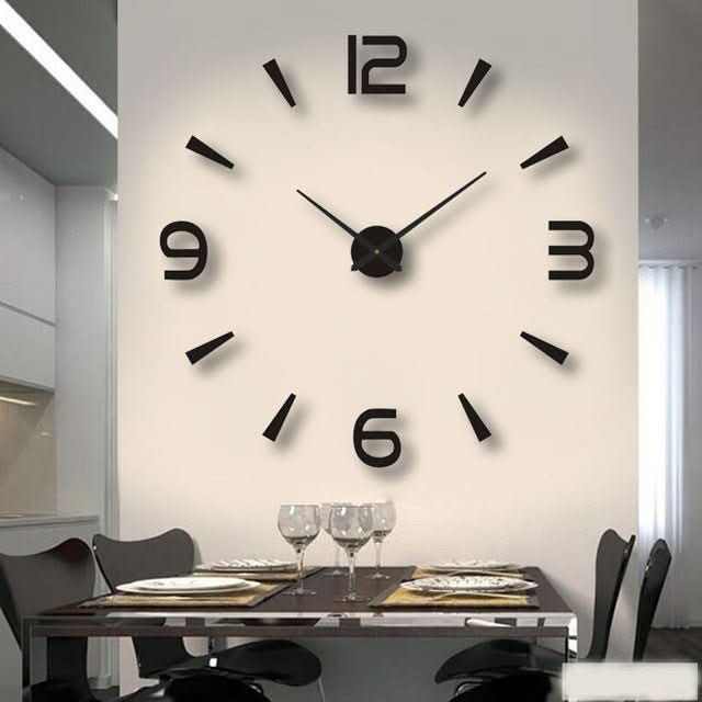 3D Wanduhr Selbstklebend Groß | Moderne Wanddekoration Für Wohnzimmer Büro