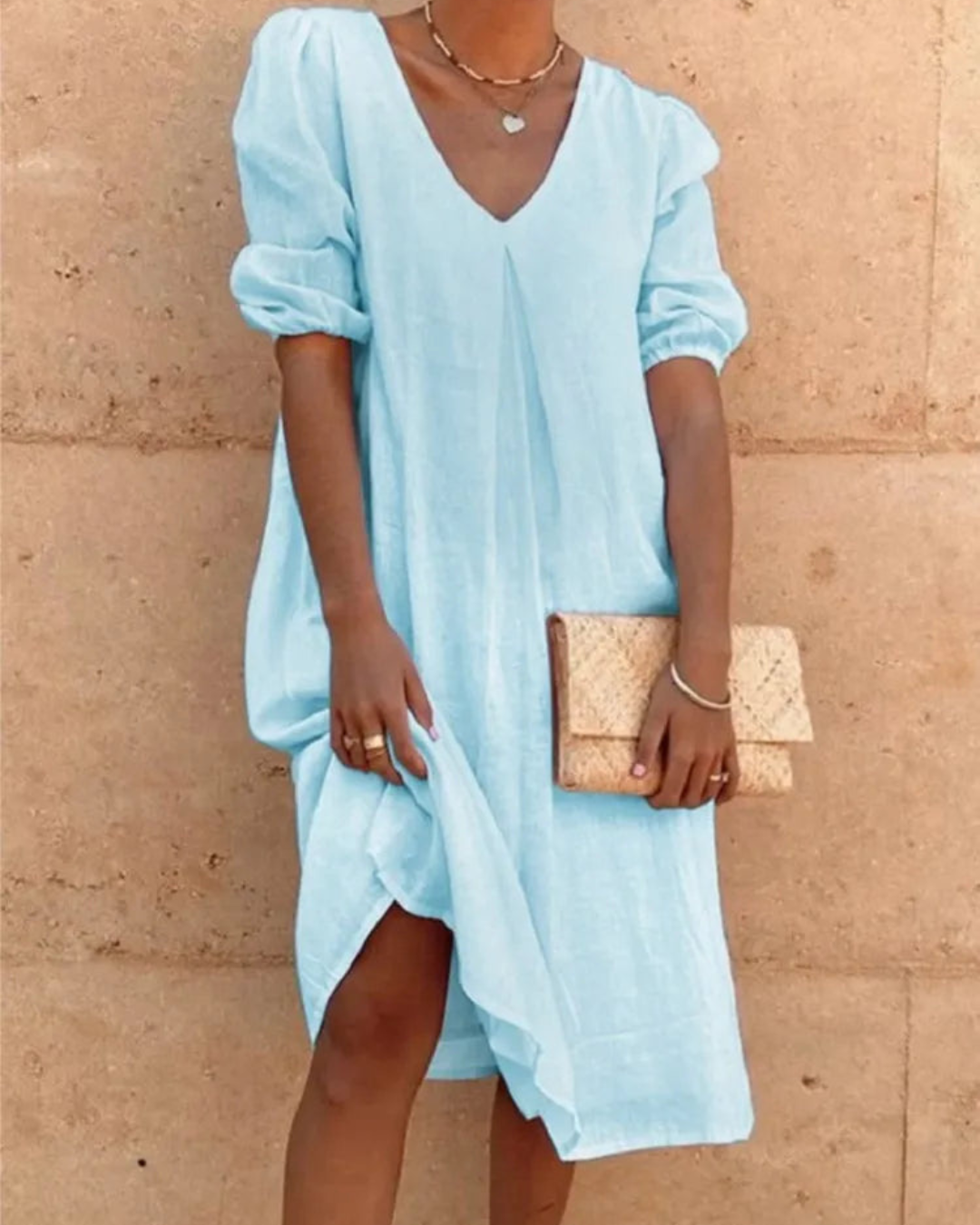 Damen Sommer Luftige Midi Kleid