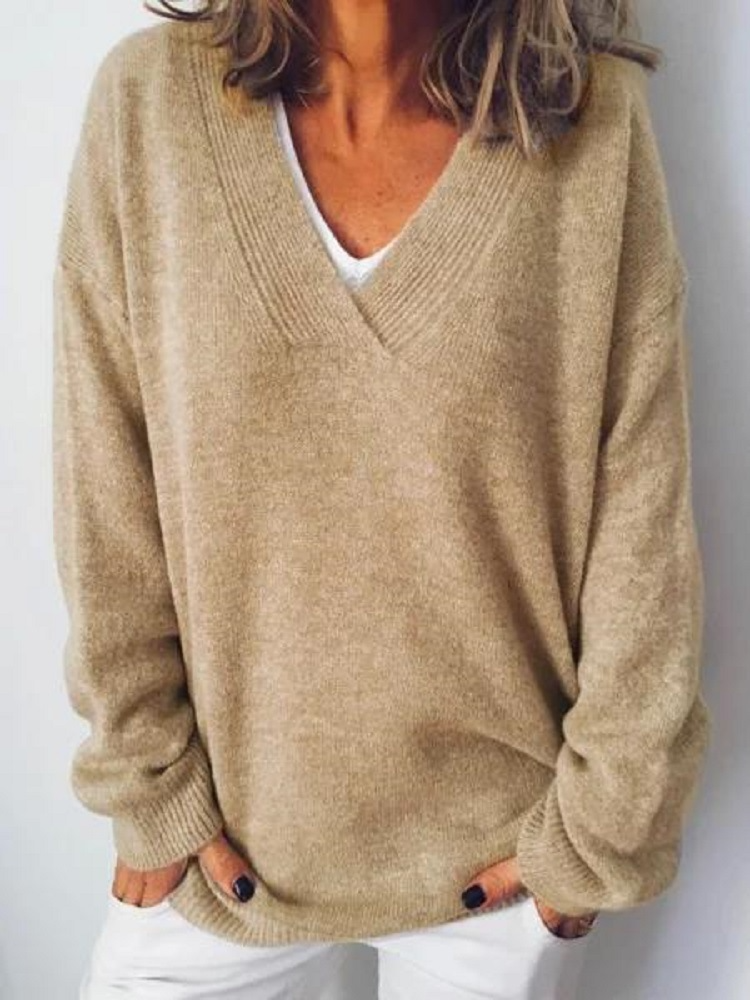 Pullover Sweater | Locker V Ausschnitt