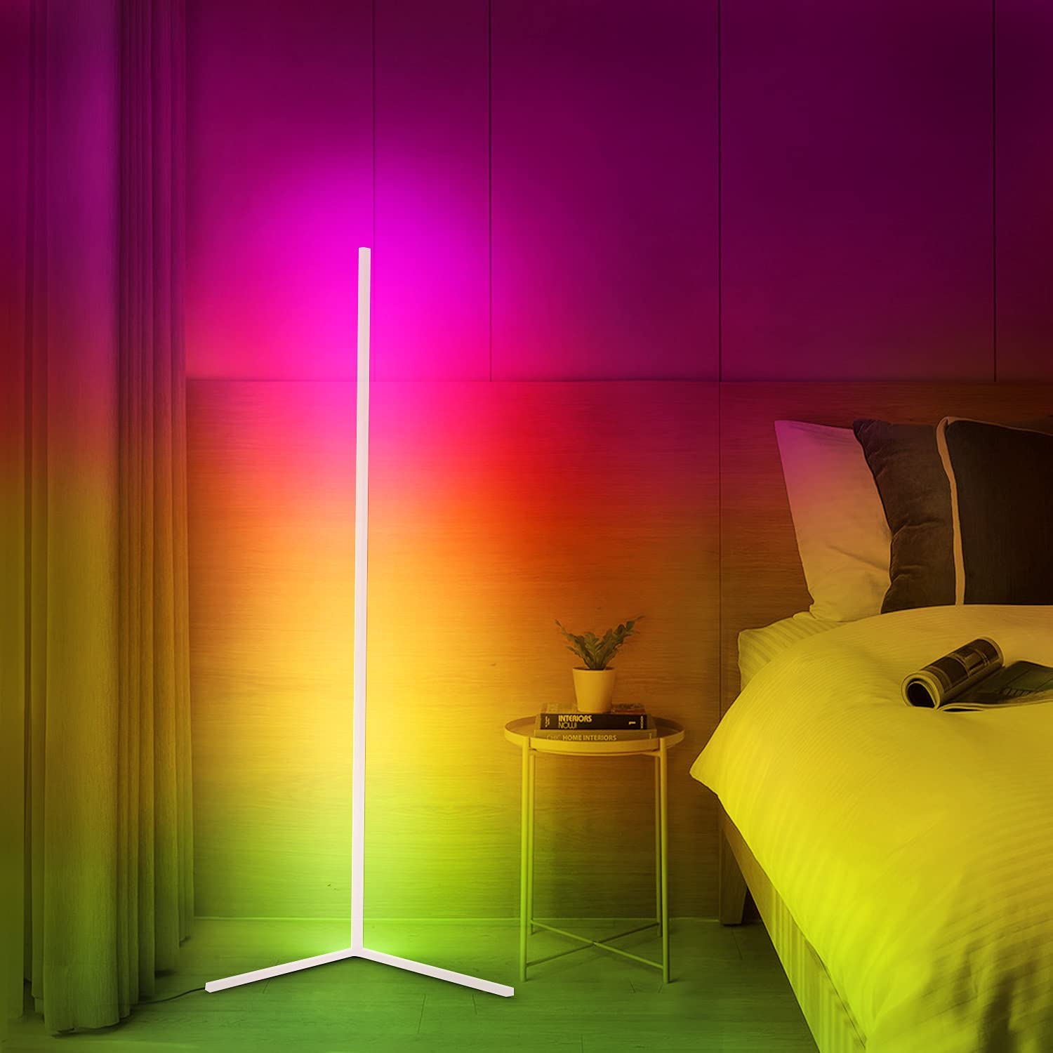 Eck Stehlampe LED Modern | RGB Dimmbar Mit Fernbedienung