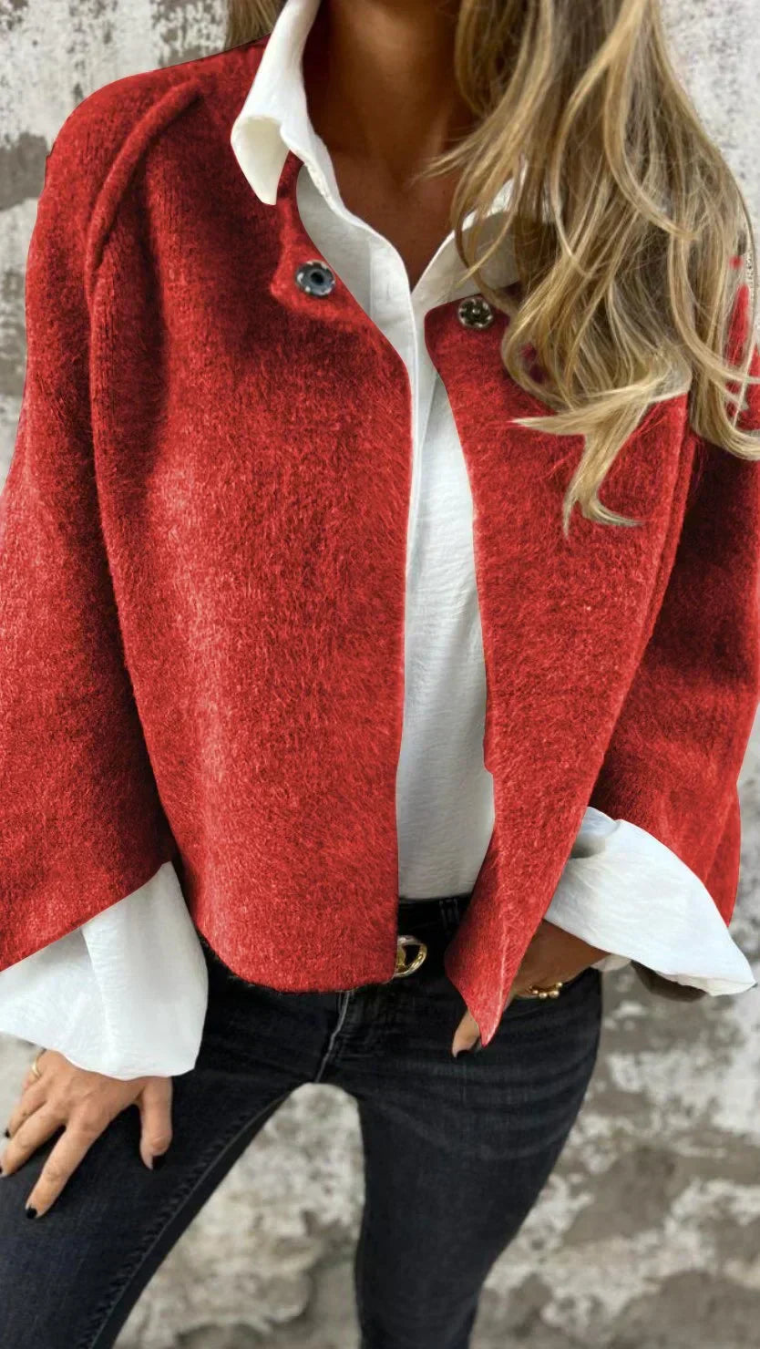 Kurze Strickjacke - Weit Geschnitten