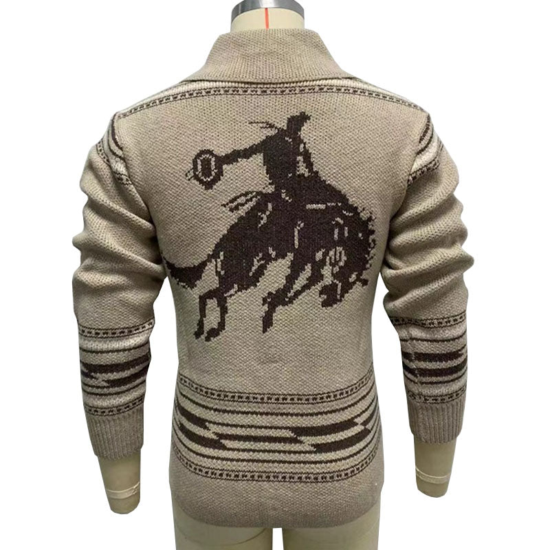 Schalkragen Mit Tiermotiv - Strickjacke Mit Knöpfen