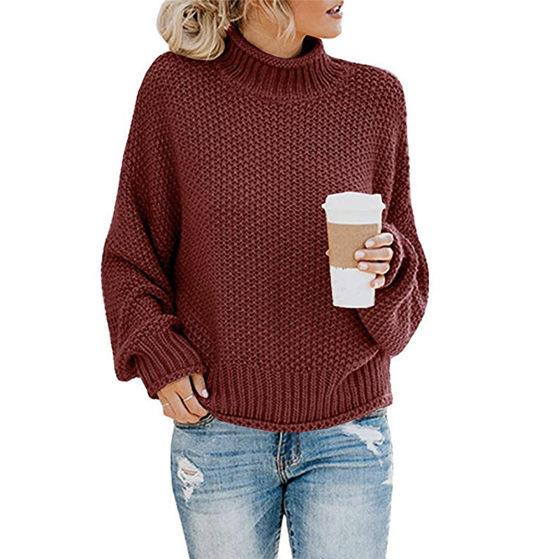 Strickpullover | Hoher Kragen Mit Lockerem Schnitt