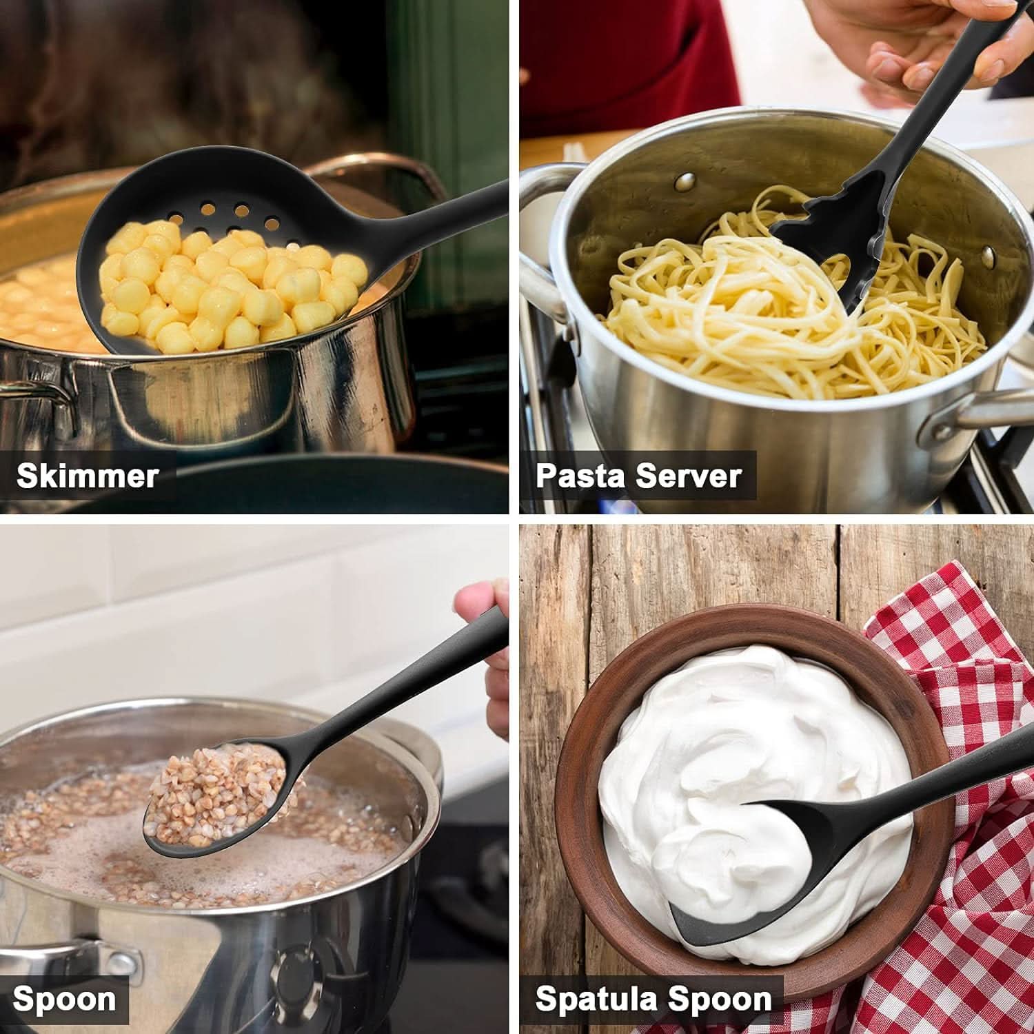 Küchenutensilien Set 15 Teilig Mit Halter | Hitzebeständig Spülmaschinenfest