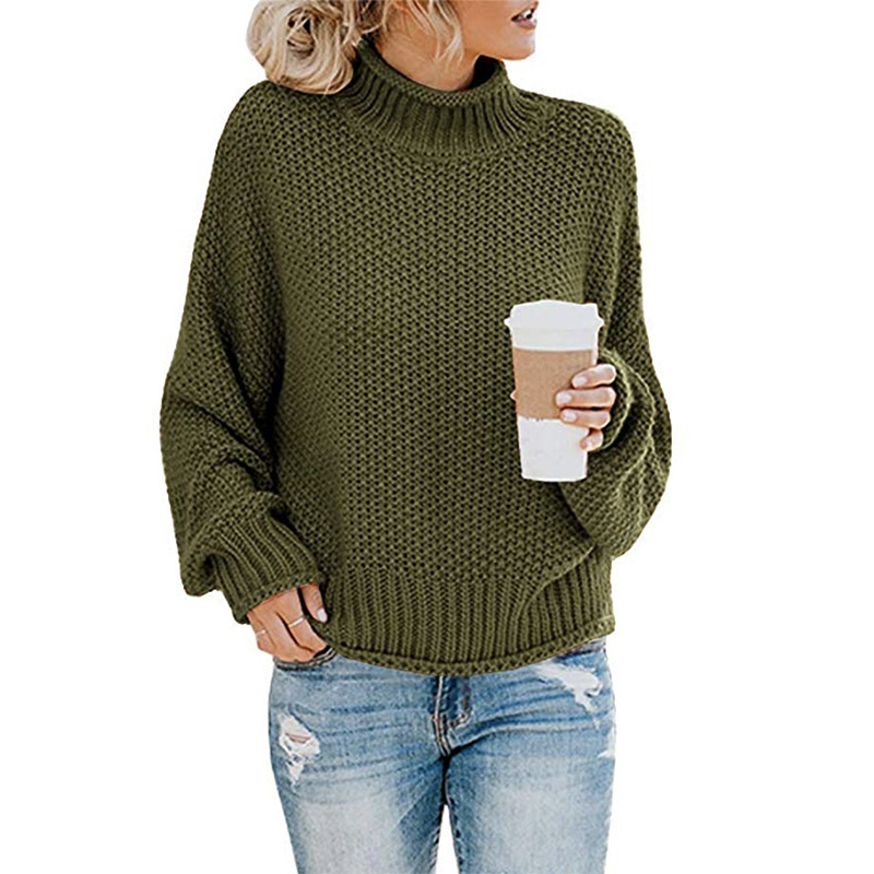 Strickpullover | Hoher Kragen Mit Lockerem Schnitt