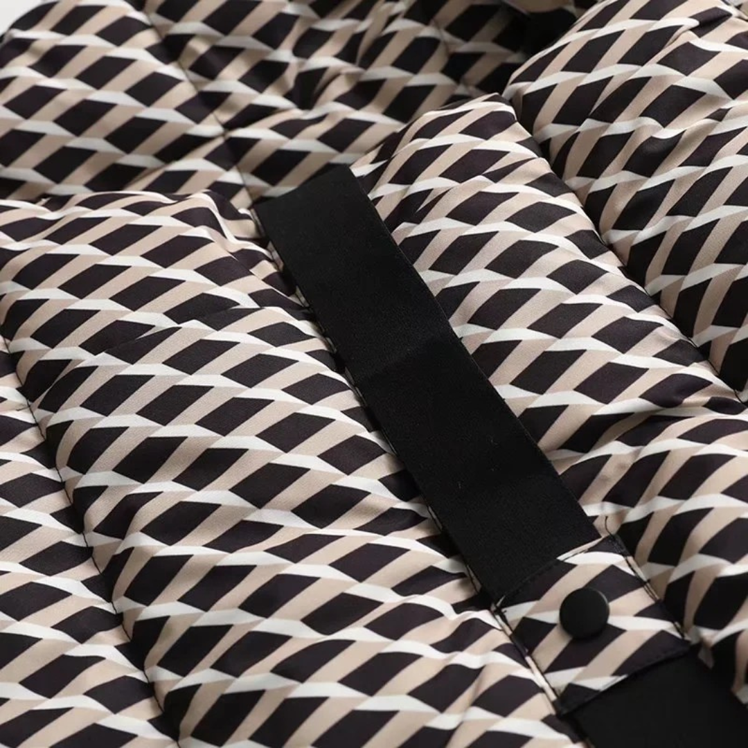 Skijacke Winterjacke | Steppjacke Tailliert mit Gürtel und Kapuze