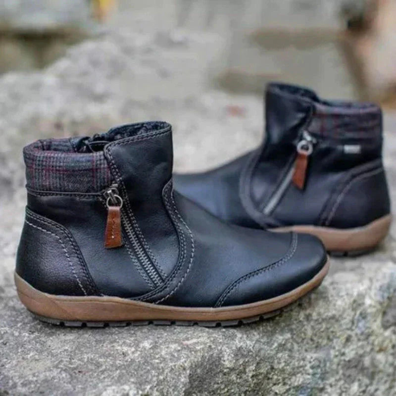 Winterstiefel Damen Mit Reißverschluss | Gepolsterter Schaft Winterschuhe