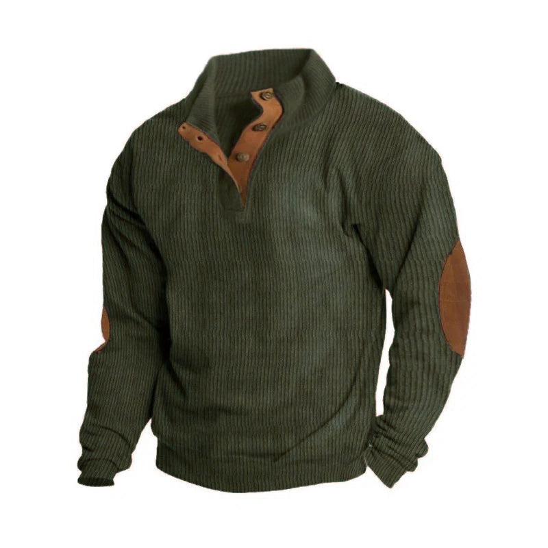 Strickpullover Knopfleiste | Gerippte Struktur Und Kragen