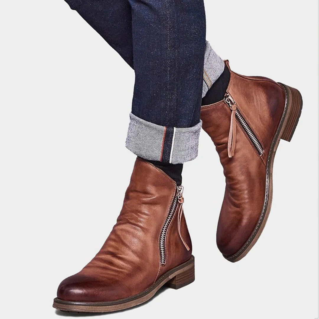Freizeit Stiefeletten mit Reißverschluss - Knöchelhoch und Klassisch