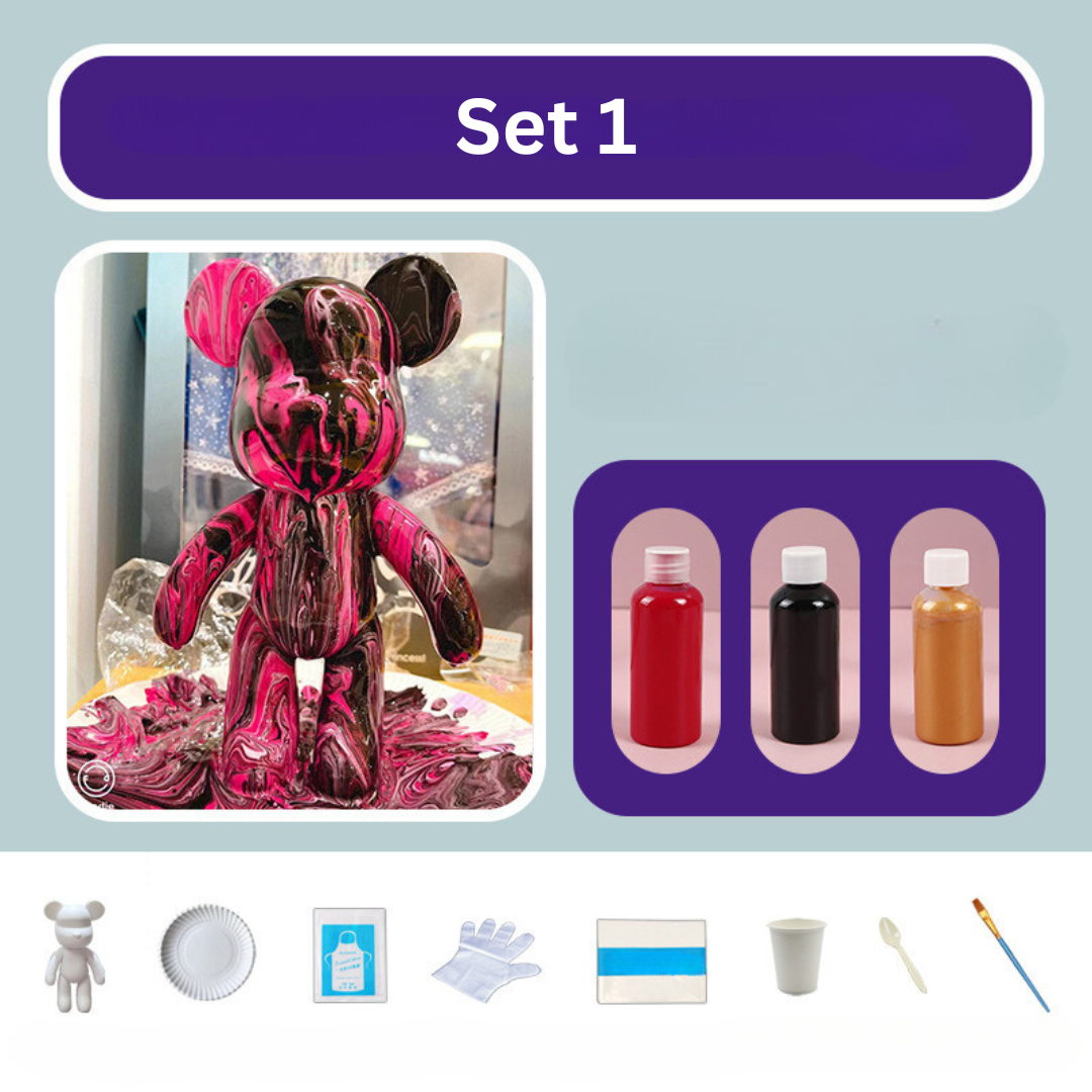 Deko Bär Figur | Handbemalte Kunst Skulptur Für Zuhause Und Büro