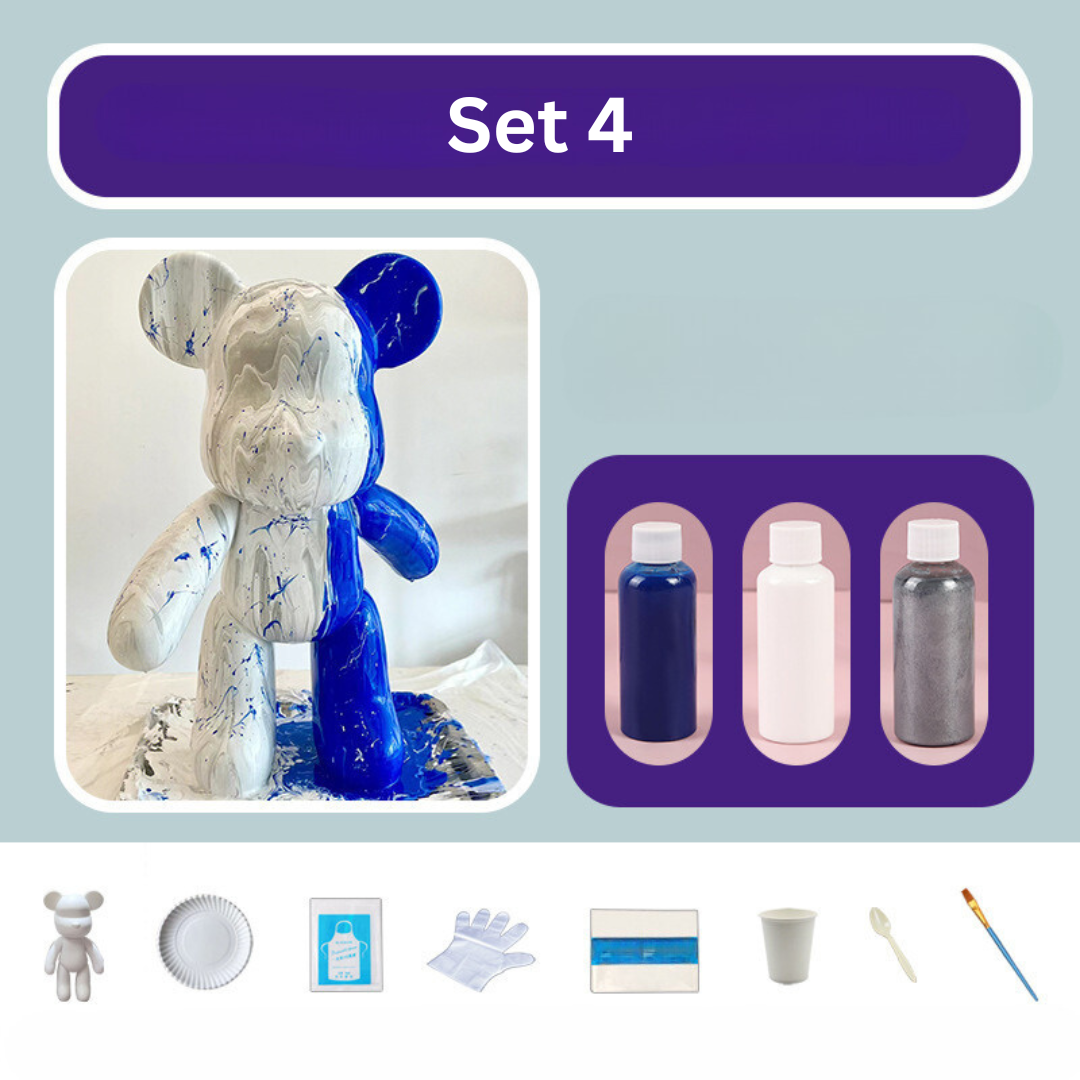 Deko Bär Figur | Handbemalte Kunst Skulptur Für Zuhause Und Büro