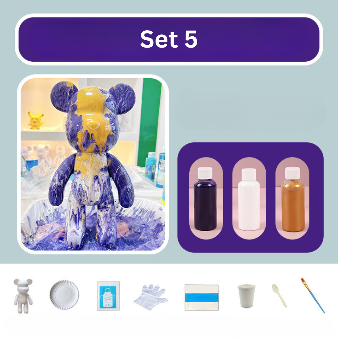 Deko Bär Figur | Handbemalte Kunst Skulptur Für Zuhause Und Büro