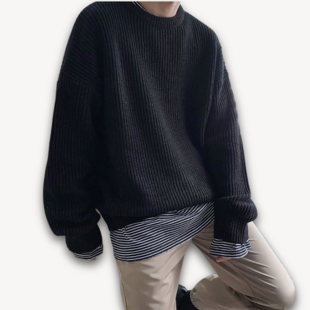 Strickpullover - Oversized Schnitt mit Rundhalsausschnitt