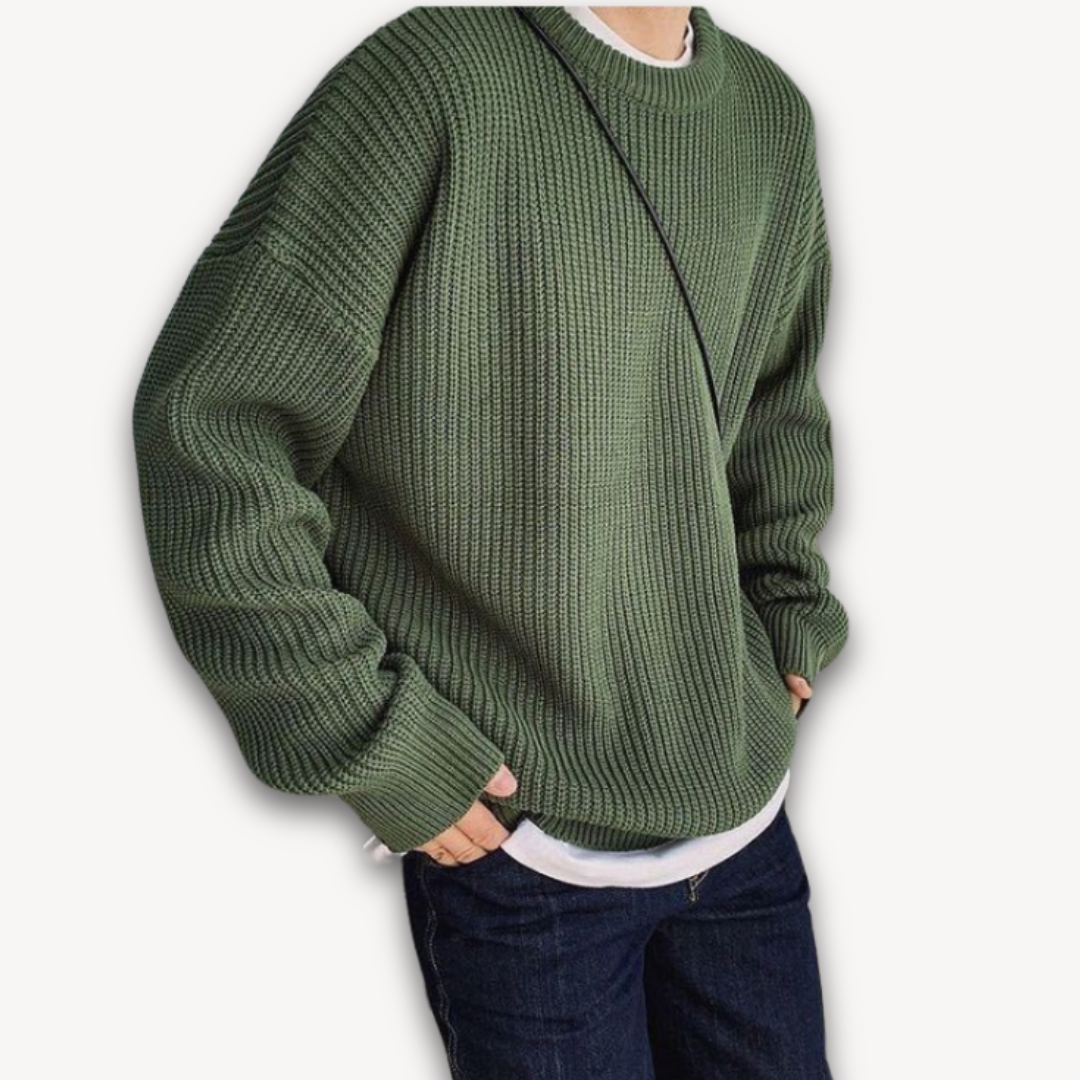 Strickpullover - Oversized Schnitt mit Rundhalsausschnitt