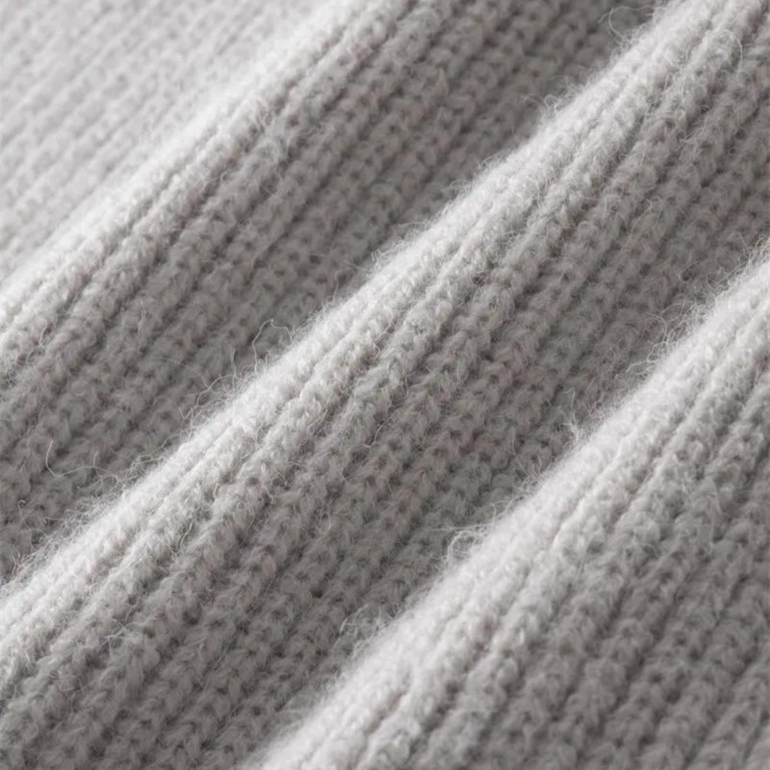 Strickjacke mit Reißverschluss - Stehkragen und Struktur