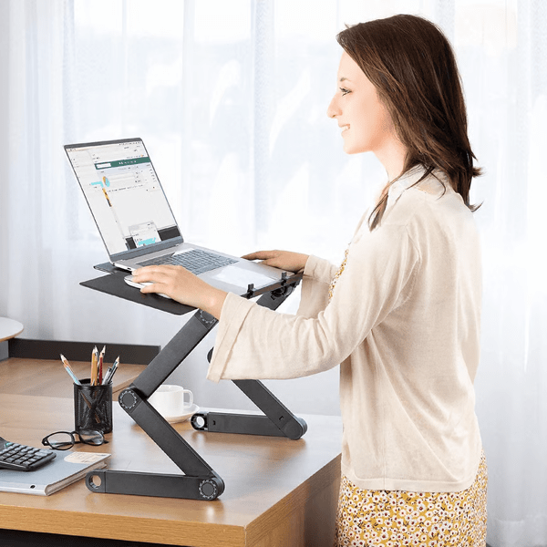 Ergonomischer Laptopständer Höhenverstellbar 360° | Tragbarer Notebook Tisch Mit Kühlung
