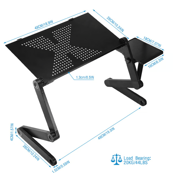 Ergonomischer Laptopständer Höhenverstellbar 360° | Tragbarer Notebook Tisch Mit Kühlung