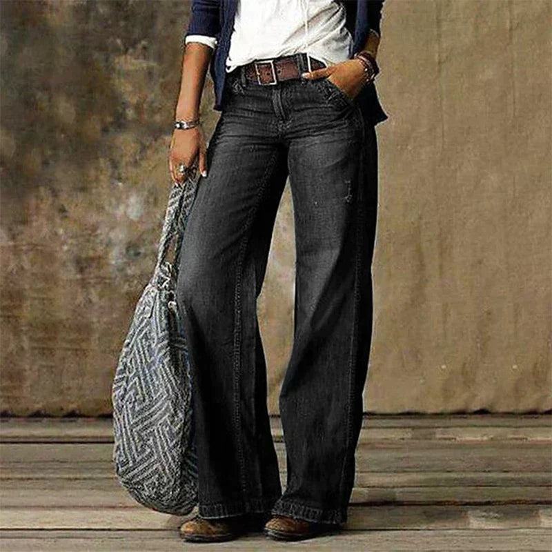 Damen Vintage Baggy Jeans Hose
