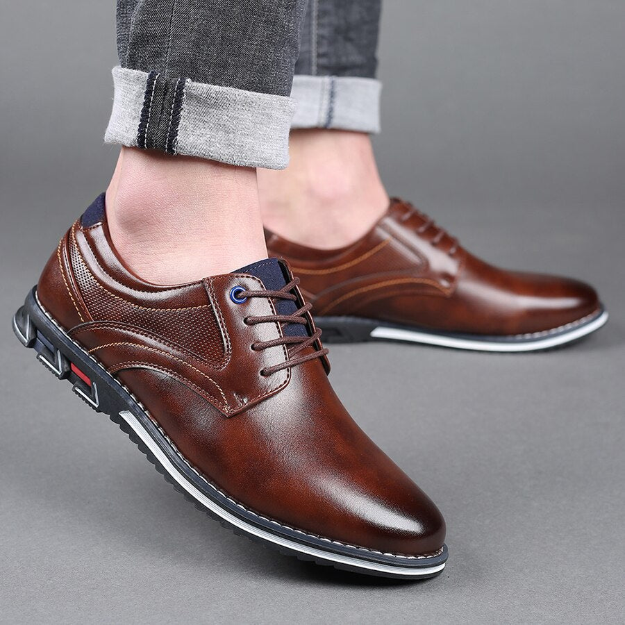 Freizeit Schnürschuhe - Klassisches Design mit Kontrastsohle
