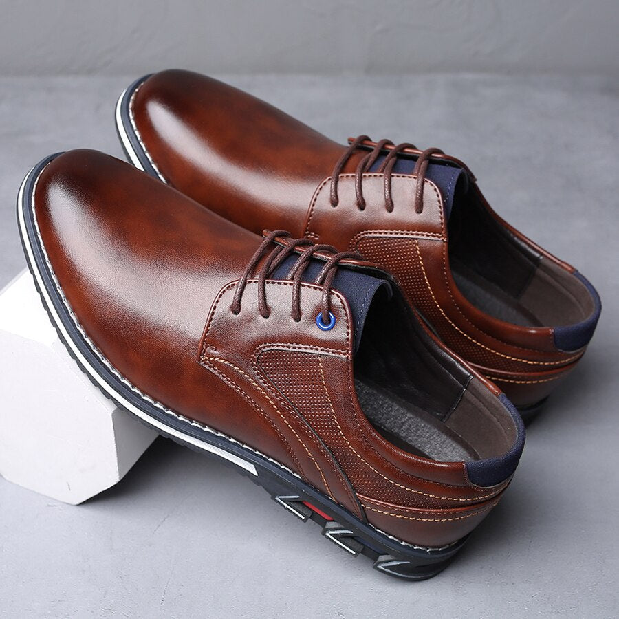 Freizeit Schnürschuhe - Klassisches Design mit Kontrastsohle