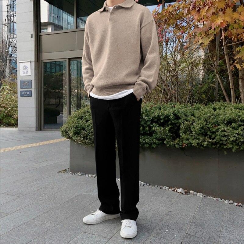 Pullover mit Polokragen - Strukturstrick und Knopfleiste