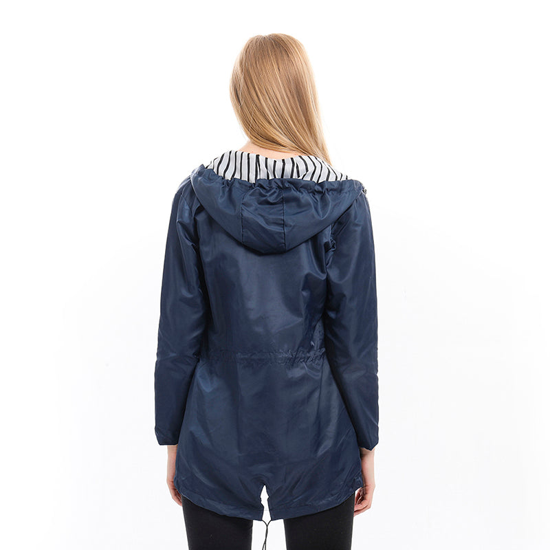 Übergangsjacke Mit Kapuze - Lässiger Schnitt Mit Kordelzug