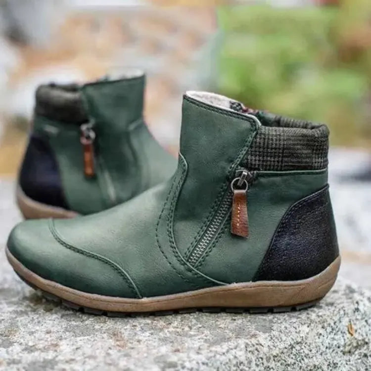Winterstiefel Damen Mit Reißverschluss | Gepolsterter Schaft Winterschuhe