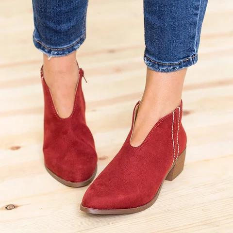 Freizeit Stiefeletten - V-Ausschnitt zum Reinschlüpfen